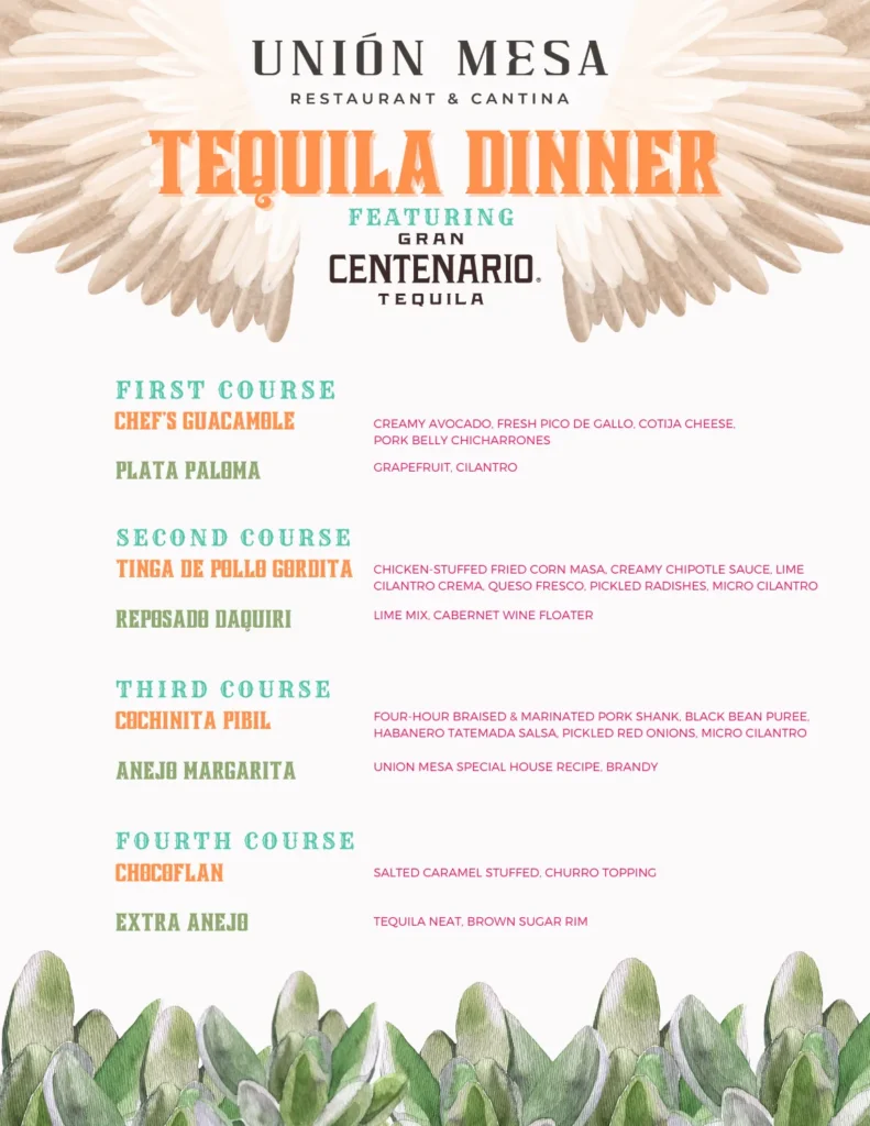 Gran Centenario Tequila Dinner - Menu